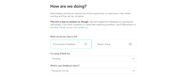 Airbnb collects customer's opinion to improve services