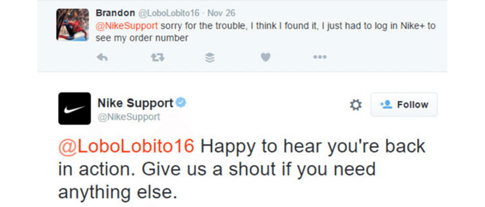 nike twitter support to improve customer relationships