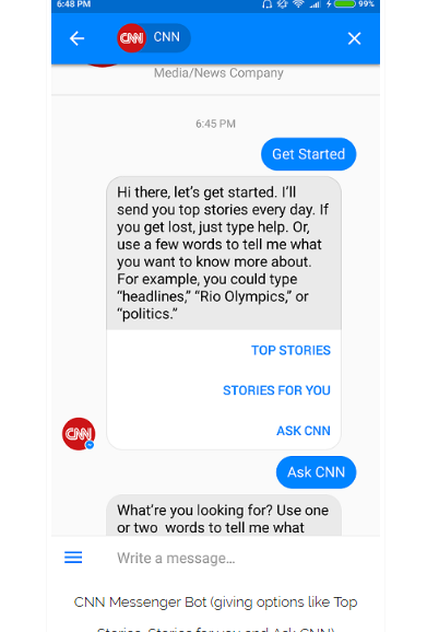 CNN - News bot as chatbot use case