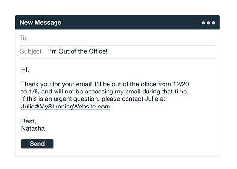 Out of office messages and replies