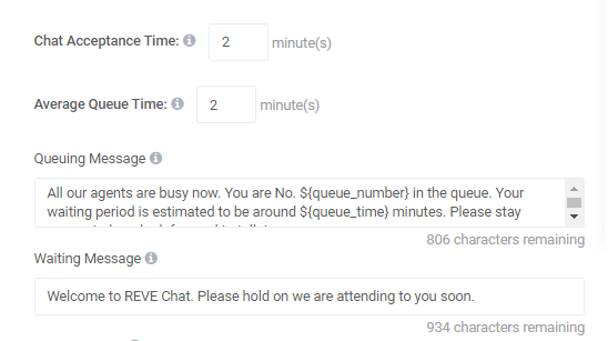 Template for queue message - auto reply messages
